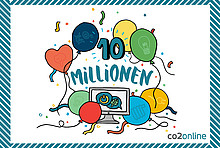 Party und Luftballons für 10 Mio. abgeschlossene EnergiesparChecks